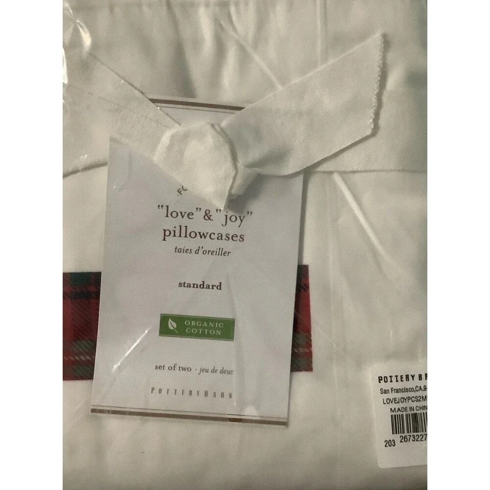 Pottery Barn Love and Joy pillowcases standard size  set of  2  NEW